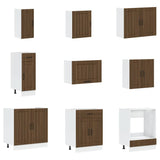 14 Piece Kitchen Cabinet Set Lucca Brown Oak Engineered Wood