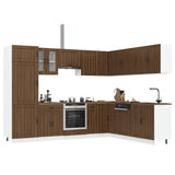 14 Piece Kitchen Cabinet Set Lucca Brown Oak Engineered Wood