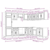 14 Piece Kitchen Cabinet Set Porto White Engineered Wood