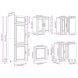 14 Piece Kitchen Cabinet Set Porto White Engineered Wood