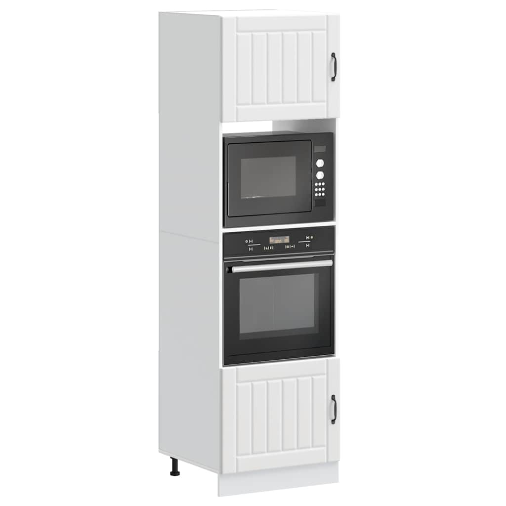 Oven Cabinets 2 pcs Kalmar White Engineered Wood