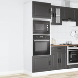 Oven Cabinets 2 pcs Porto Black Engineered Wood