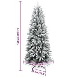 Artificial Christmas Tree 150 LEDs and Flocked Snow 150 cm