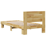 Bed Frame with Headboard without Mattress 100x200 cm Solid Wood Oak