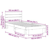 Bed Frame with Headboard without Mattress 100x200 cm Solid Wood Oak