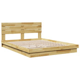 Bed Frame with Headboard without Mattress 160x200 cm Solid Wood Oak