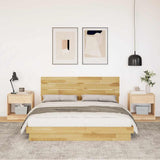 Bed Frame with Headboard without Mattress 160x200 cm Solid Wood Oak