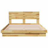 Bed Frame with Headboard without Mattress 160x200 cm Solid Wood Oak