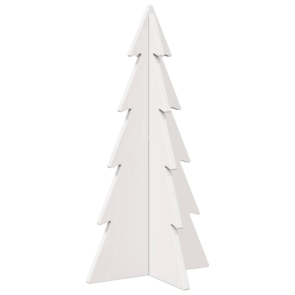 Wooden Christmas Tree for Decoration White 59.5 cm Solid Wood Pine