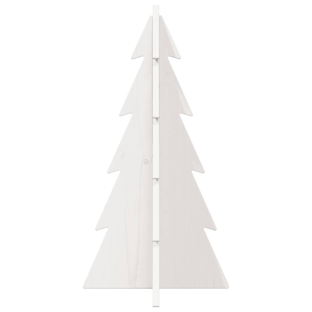 Wooden Christmas Tree for Decoration White 59.5 cm Solid Wood Pine