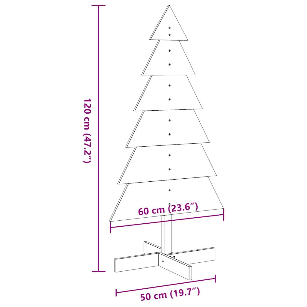 Wooden Christmas Tree for Decoration Wax Brown 120 cm Solid Wood Pine