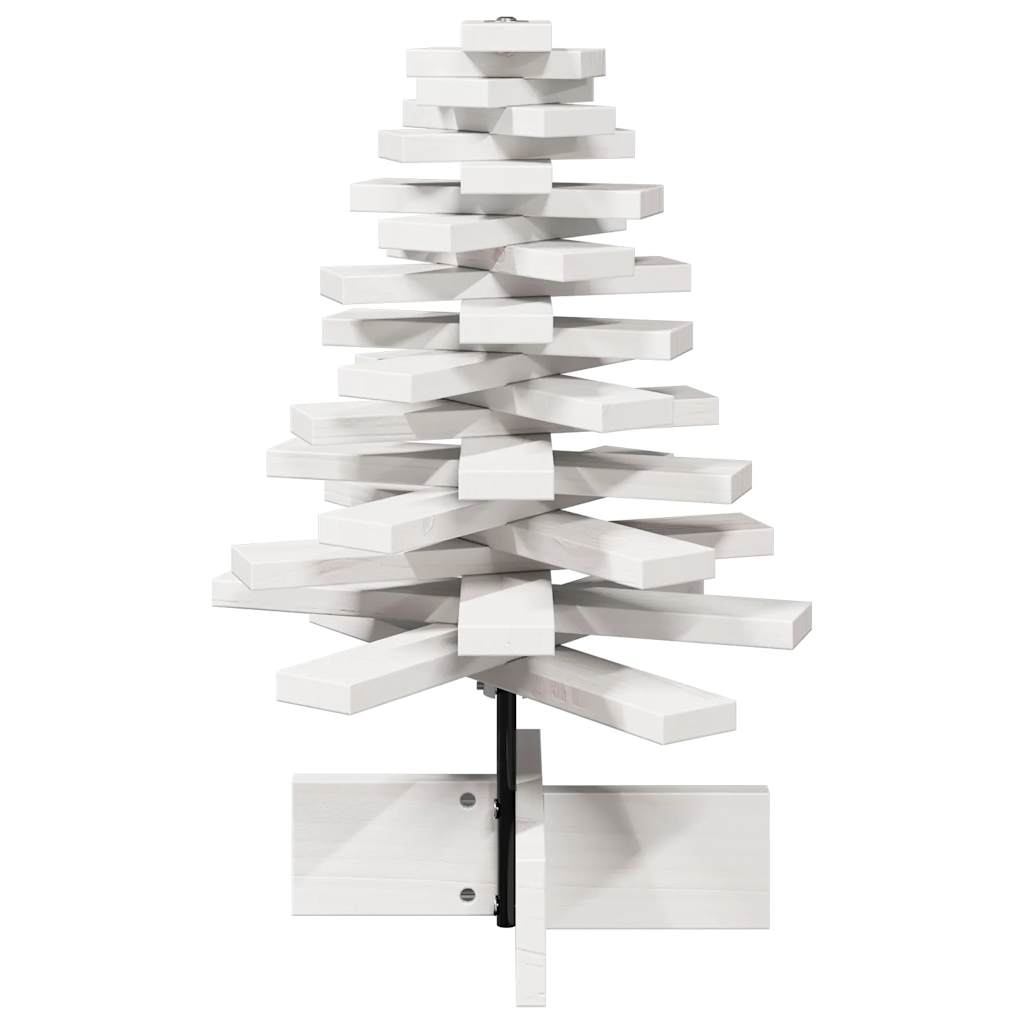 Wooden Christmas Tree for Decoration White 60 cm Solid Wood Pine