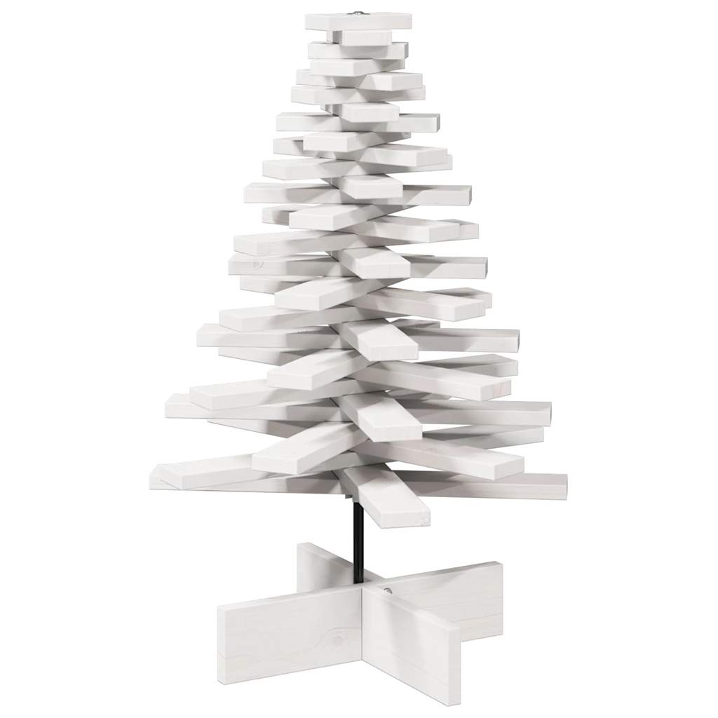 Wooden Christmas Tree for Decoration White 80 cm Solid Wood Pine