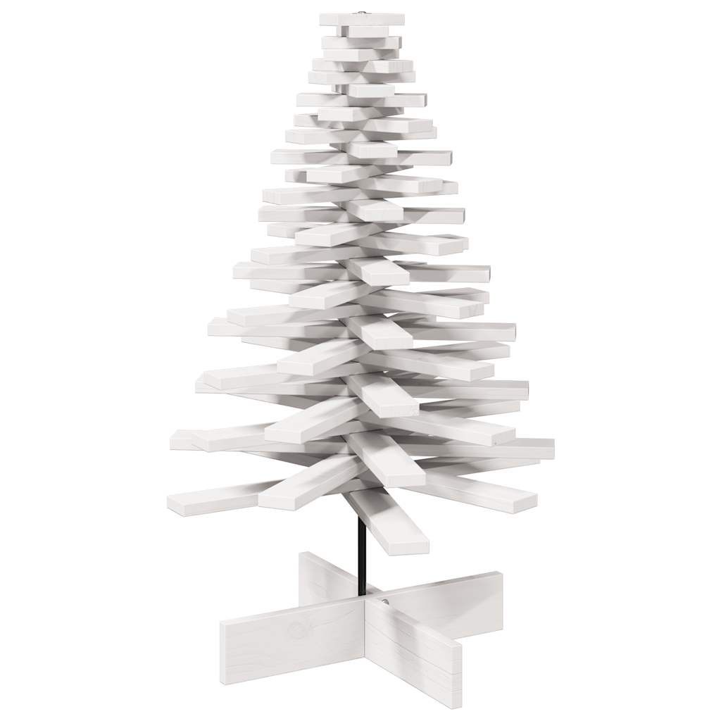 Wooden Christmas Tree for Decoration White 100 cm Solid Wood Pine