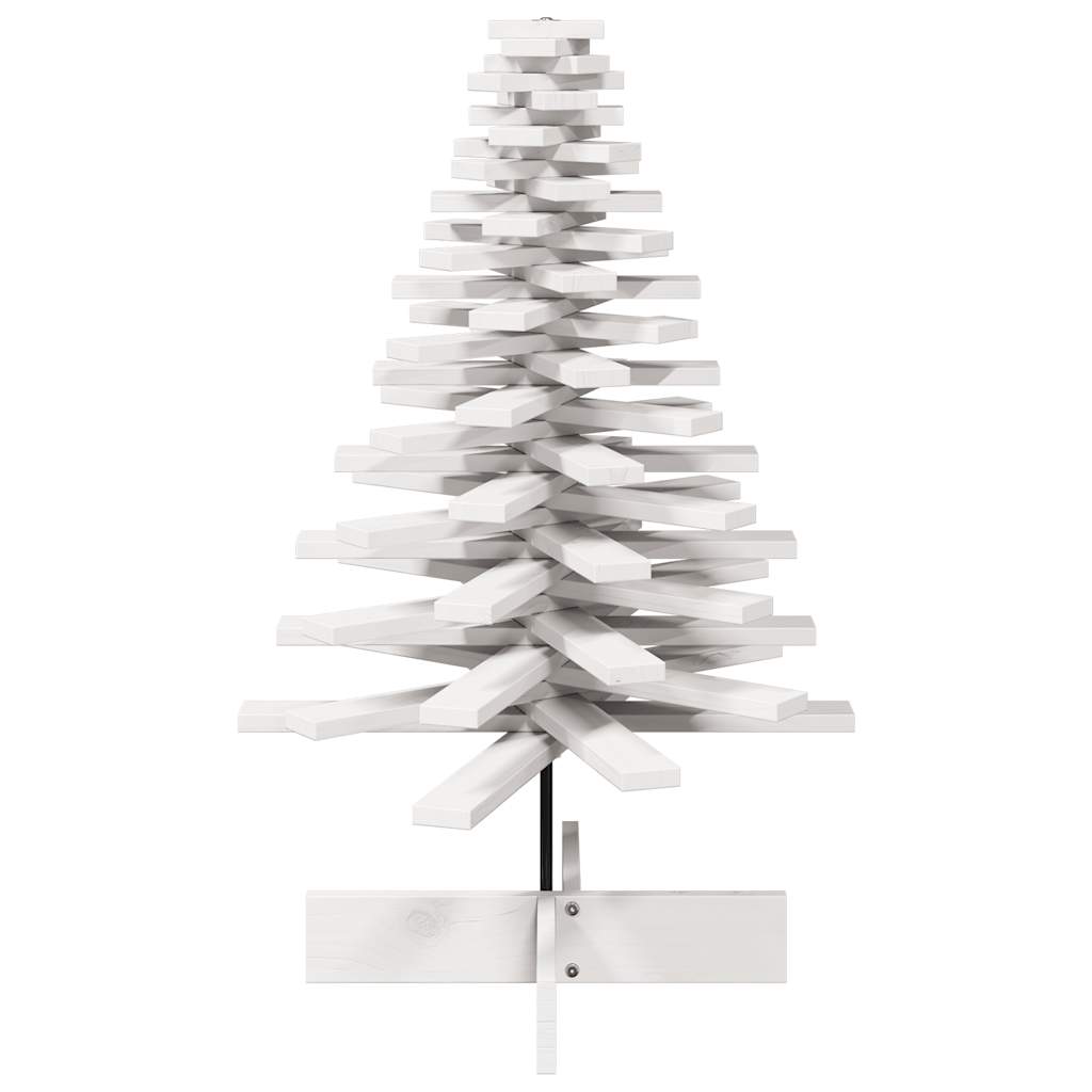 Wooden Christmas Tree for Decoration White 100 cm Solid Wood Pine