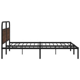 Metal Bed Frame without Mattress Brown Oak 183x213 cm