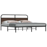 Metal Bed Frame without Mattress Brown Oak 183x213 cm