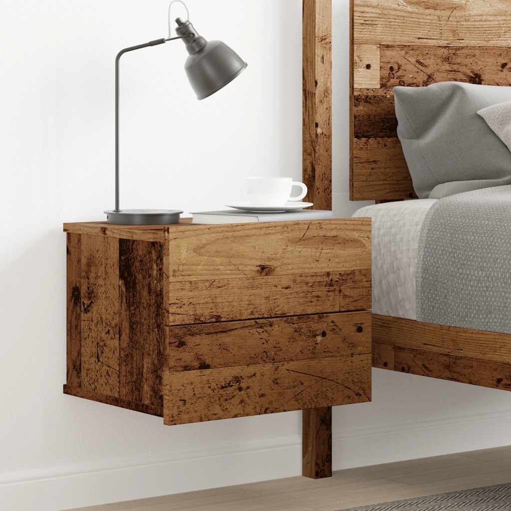 Wall-mounted Bedside Cabinet Old Wood 40x32x30 cm