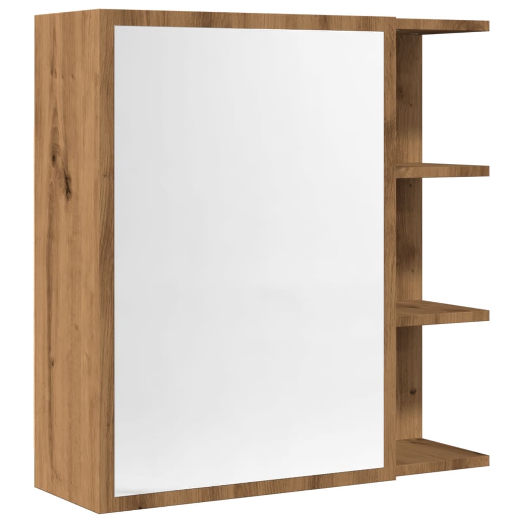 Bathroom Mirror Cabinet Artisan Oak 62.5x20.5x64 cm Engineered Wood