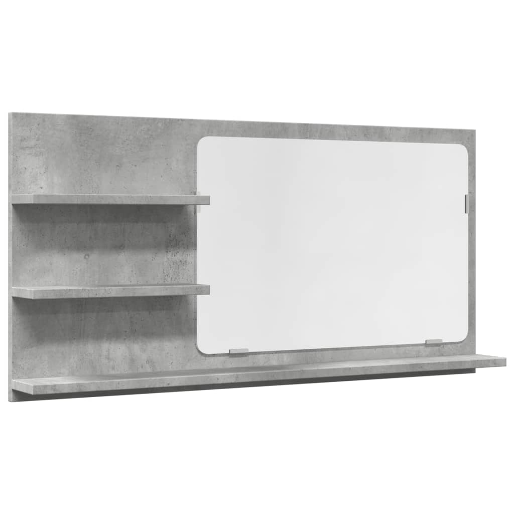 Bathroom Mirror Cabinet Concrete Grey 90x11x45 cm Engineered Wood