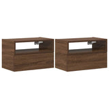 Wall-mounted Bedside Cabinets 2 pcs Brown Oak 45x26x28.5 cm