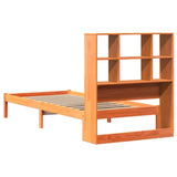 Bookcase Bed without Mattress Wax Brown 75x190 cm Small Single Solid Wood Pine