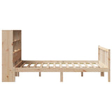 Bookcase Bed without Mattress 150x200 cm King Size Solid Wood Pine