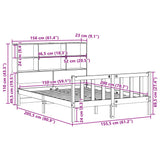 Bookcase Bed without Mattress 150x200 cm King Size Solid Wood Pine