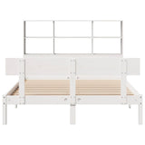 Bookcase Bed without Mattress White 150x200 cm King Size Solid Wood Pine