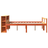 Bookcase Bed without Mattress Wax Brown 140x200 cm Solid Wood