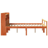 Bookcase Bed without Mattress Wax Brown 140x200cm Solid Wood Pine