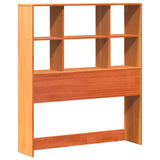 Bookcase Bed without Mattress Wax Brown 90x200cm Solid Wood Pine