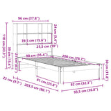 Bookcase Bed without Mattress Wax Brown 90x200cm Solid Wood Pine