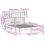 Bookcase Bed without Mattress Wax Brown 120x190cm Solid Wood Pine