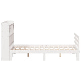 Bookcase Bed without Mattress White 160x200 cm Solid Wood Pine