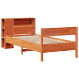 Bookcase Bed without Mattress Wax Brown 90x190 cm Single Solid Wood Pine