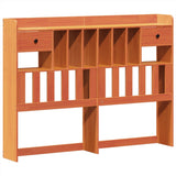 Bookcase Bed without Mattress Wax Brown 160x200cm Solid Wood Pine