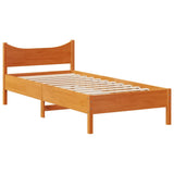 Bed Frame without Mattress Wax Brown 90x200 cm Solid Wood Pine