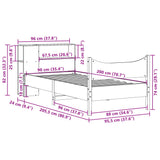 Bed Frame without Mattress Wax Brown 90x200 cm Solid Wood Pine