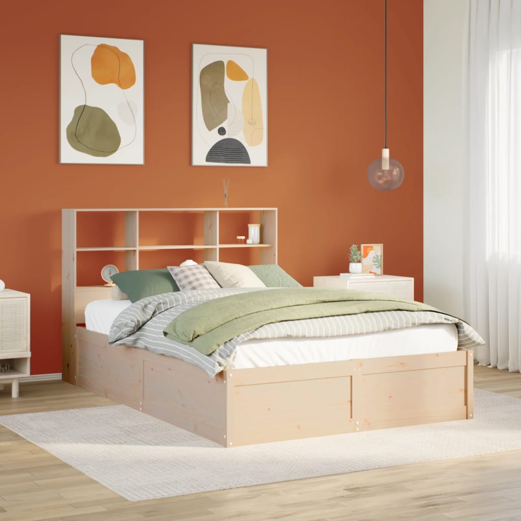 Bed Frame without Mattress 135x190 cm Double Solid Wood Pine