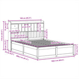 Bed Frame without Mattress 160x200 cm Solid Wood Pine