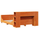 Bed Frame without Mattress Wax Brown 140x190 cm Solid Wood Pine