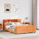 Bed Frame without Mattress Wax Brown 140x190 cm Solid Wood Pine