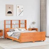 Bookcase Bed without Mattress Wax Brown 140x190 cm Solid Wood