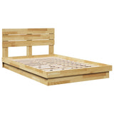 Bed Frame with Headboard without Mattress 120x190 cm Small Double Solid Wood Oak