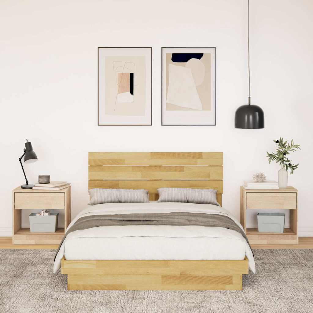 Bed Frame with Headboard without Mattress 120x190 cm Small Double Solid Wood Oak