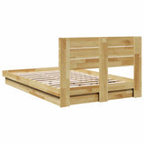 Bed Frame with Headboard without Mattress 120x190 cm Small Double Solid Wood Oak