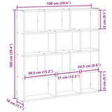 Wall Cube Shelf 12 Compartments White Engineered Wood