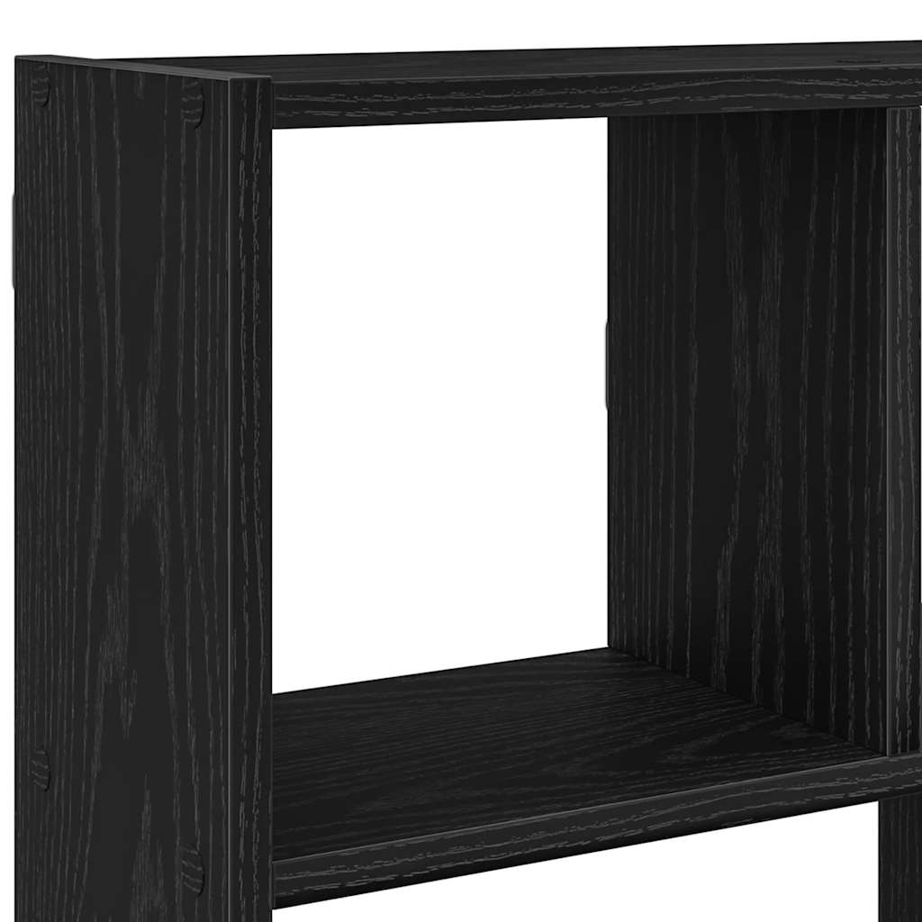 Wall Cube Shelf 12 Compartments Black Engineered Wood