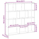 Wall Cube Shelf 12 Compartments Concrete Grey Engineered Wood